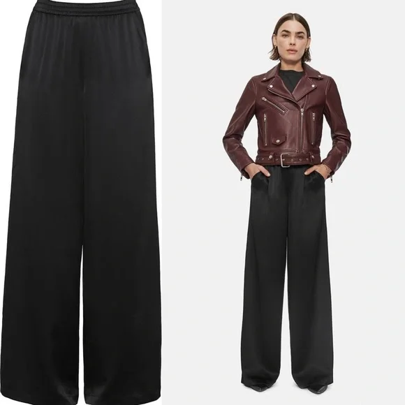 Anine Bing Romy Wide Leg Silk Pants MEDIUM, Never Worn, Orig $300 - Picture 6 of 11